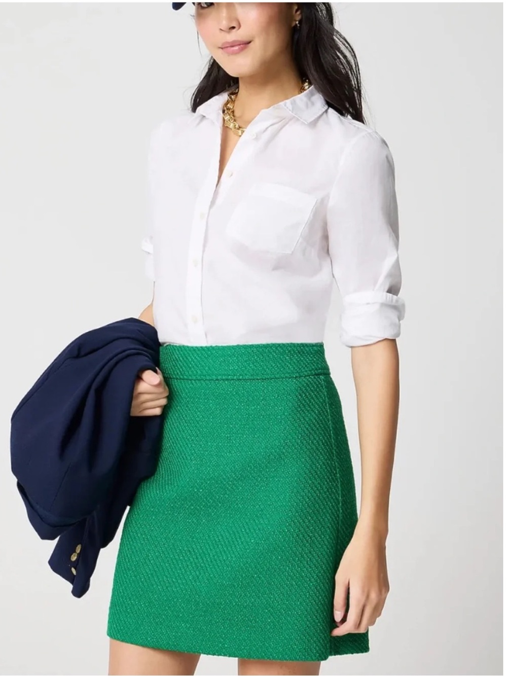 J. Crew Factory Green Tweed Mini